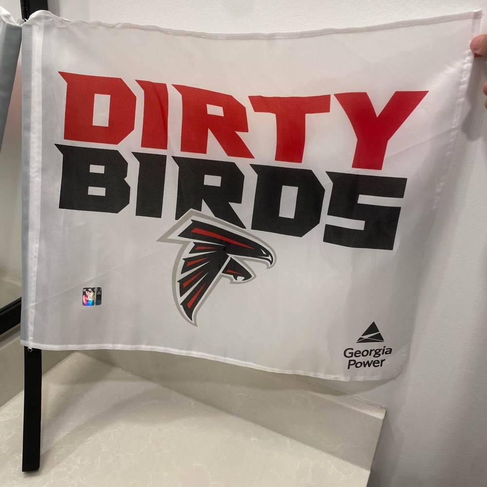 Atlanta Falcons Dirty Birds Flag NFL Licensed Georgia Power White Banner 3x5